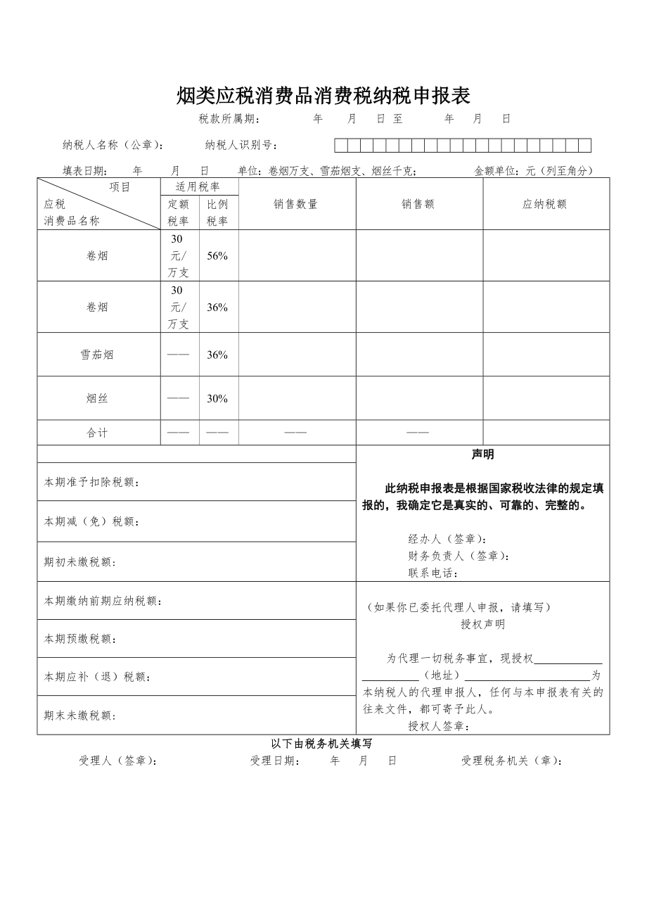 最新消费税申报表Word版.doc