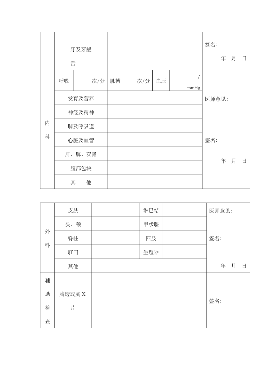 护士延续注册健康体检表.doc