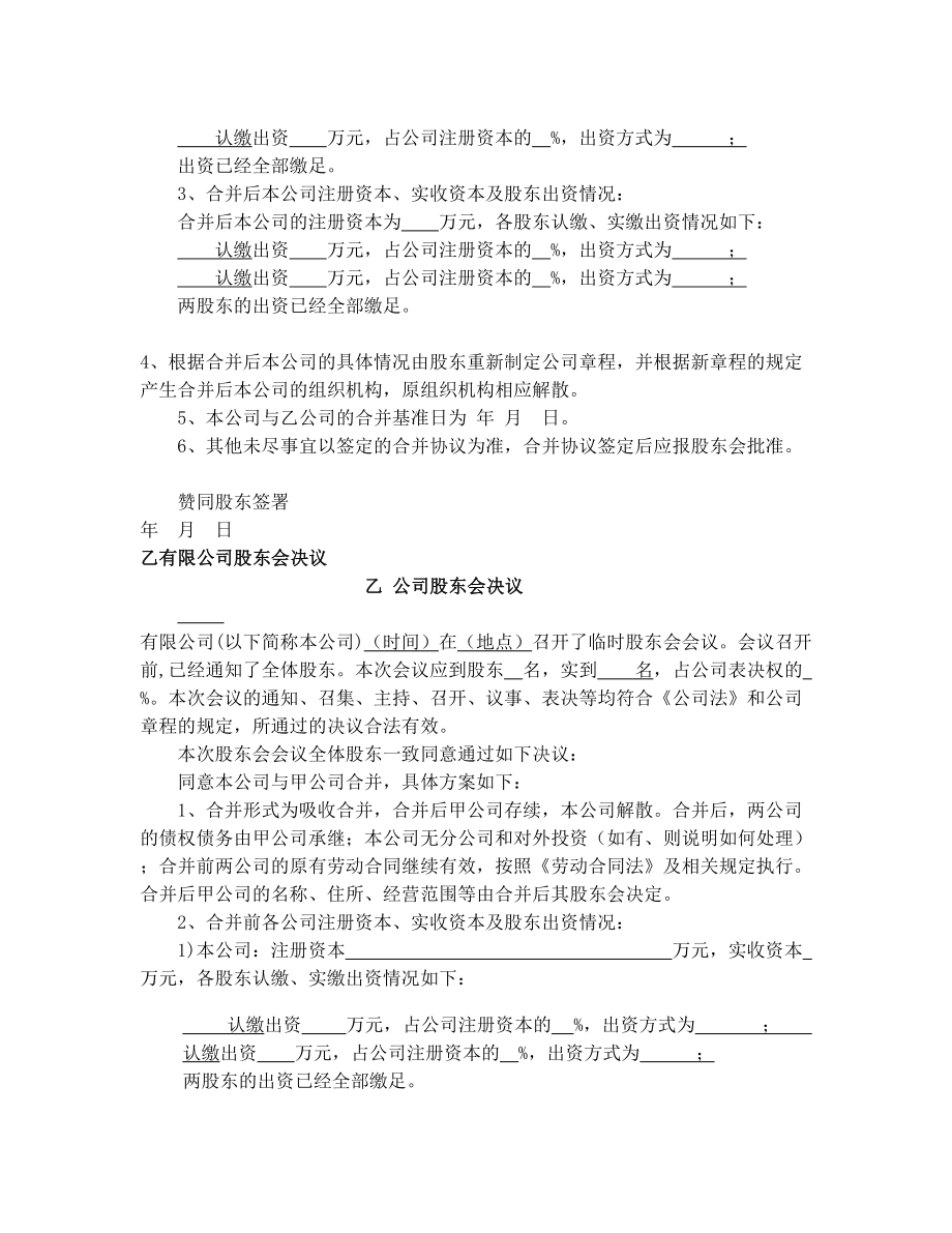 公司吸收合并方案.doc