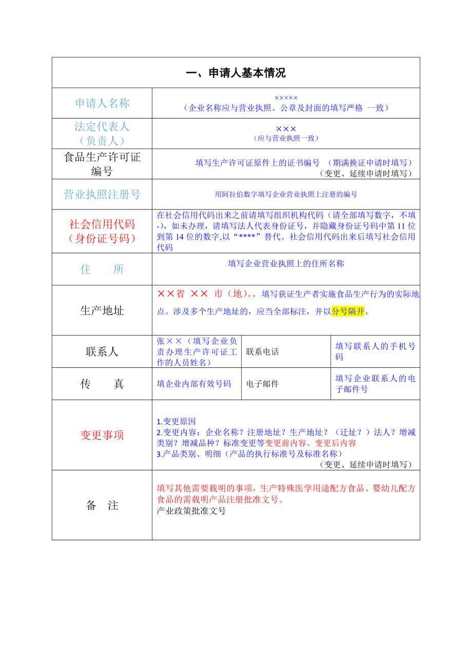 食品生产许可证申请书新模板.doc