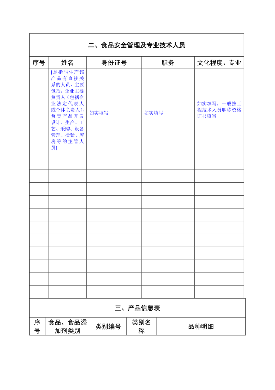 食品生产许可证申请书新模板.doc