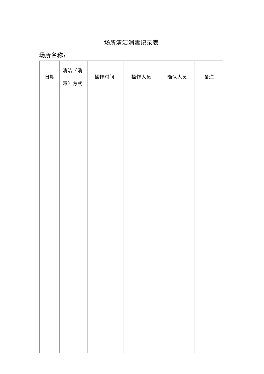 食品安全管理体系记录表格模板.doc