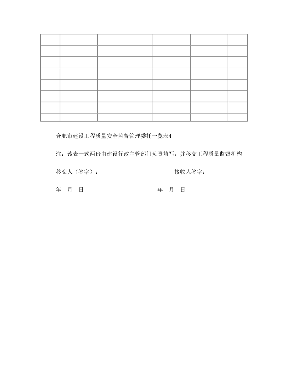 合肥市建设工程质量安全监督报监表.doc