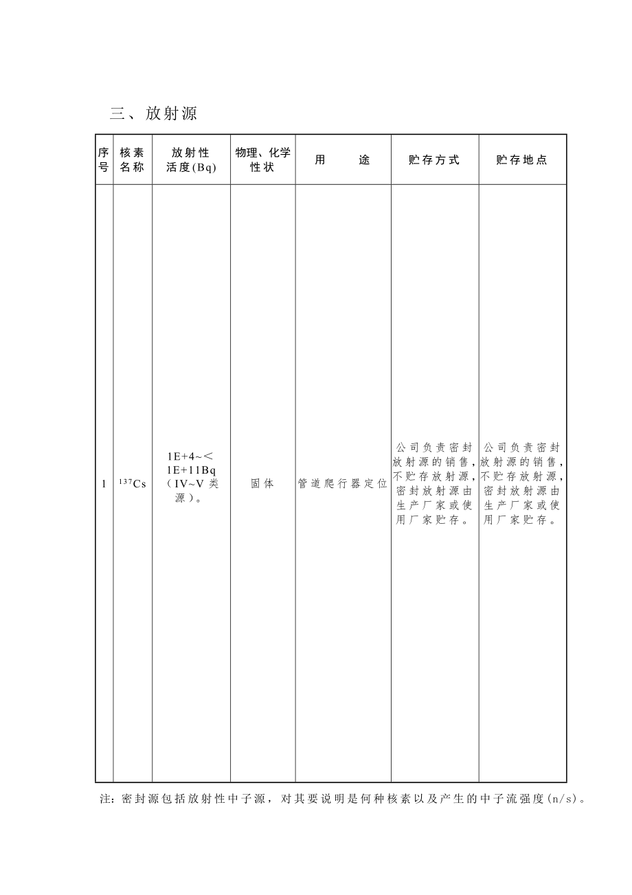 销售、使用IV、V类放射源核技术应用项目环境影响登记表填写表.doc