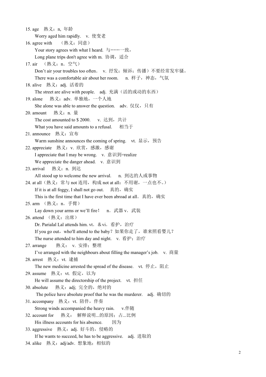 高考英语常见熟词生义500词例释(OK)