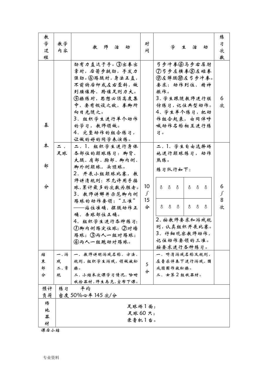 足球模块教学方案