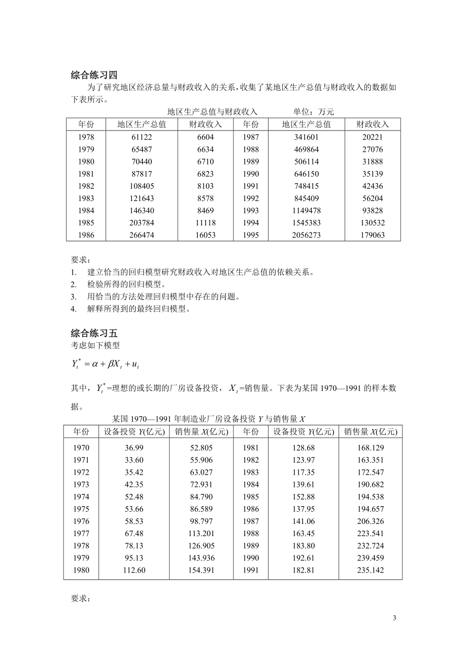 经济计量学课件(研bo)经济计量分析综合案例练习题