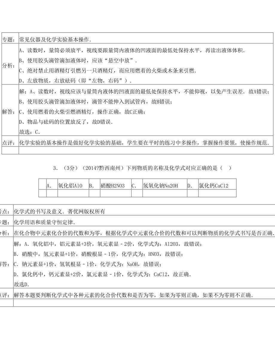 2014年贵州省黔西南州中考化学试卷