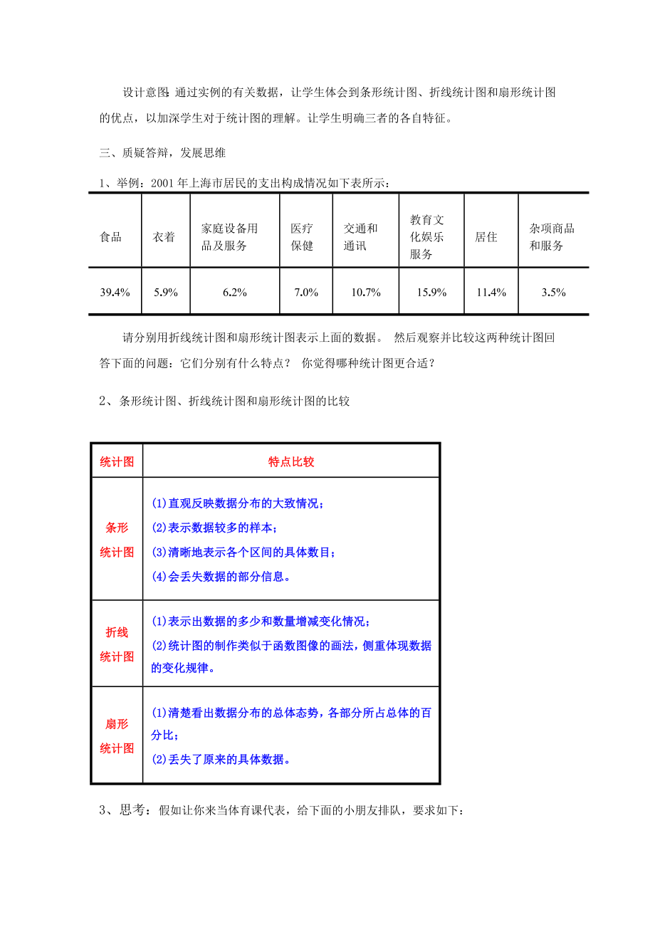 高中数学北师大版必修3 1.3 教学设计 《统计图表》（北师大版）