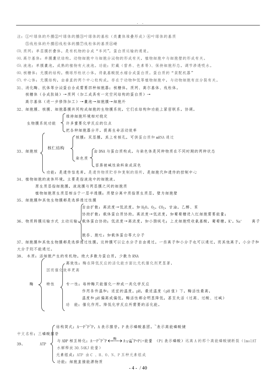 高中生物总复习知识点(全)