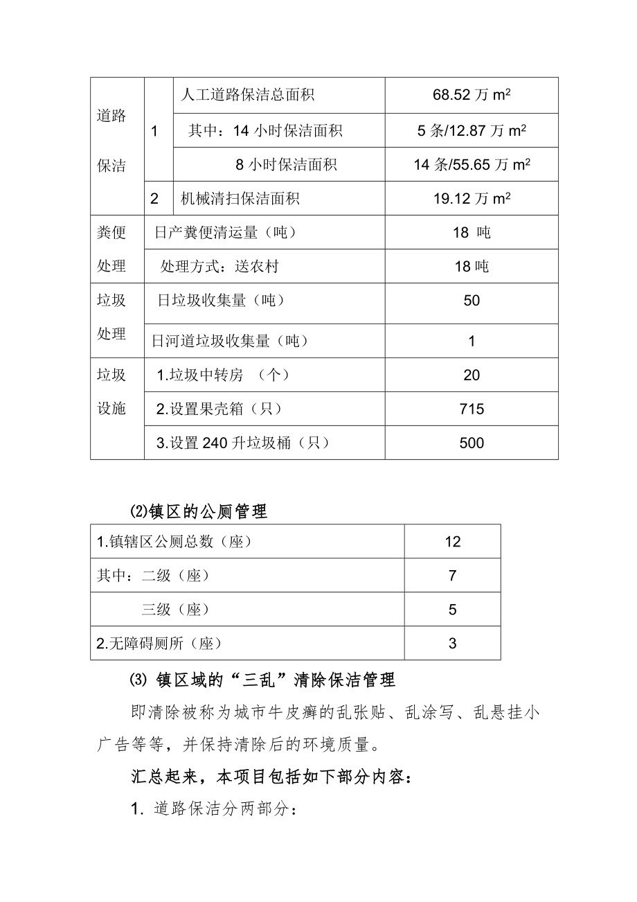 城镇环卫保洁服务投标书服务方案.doc