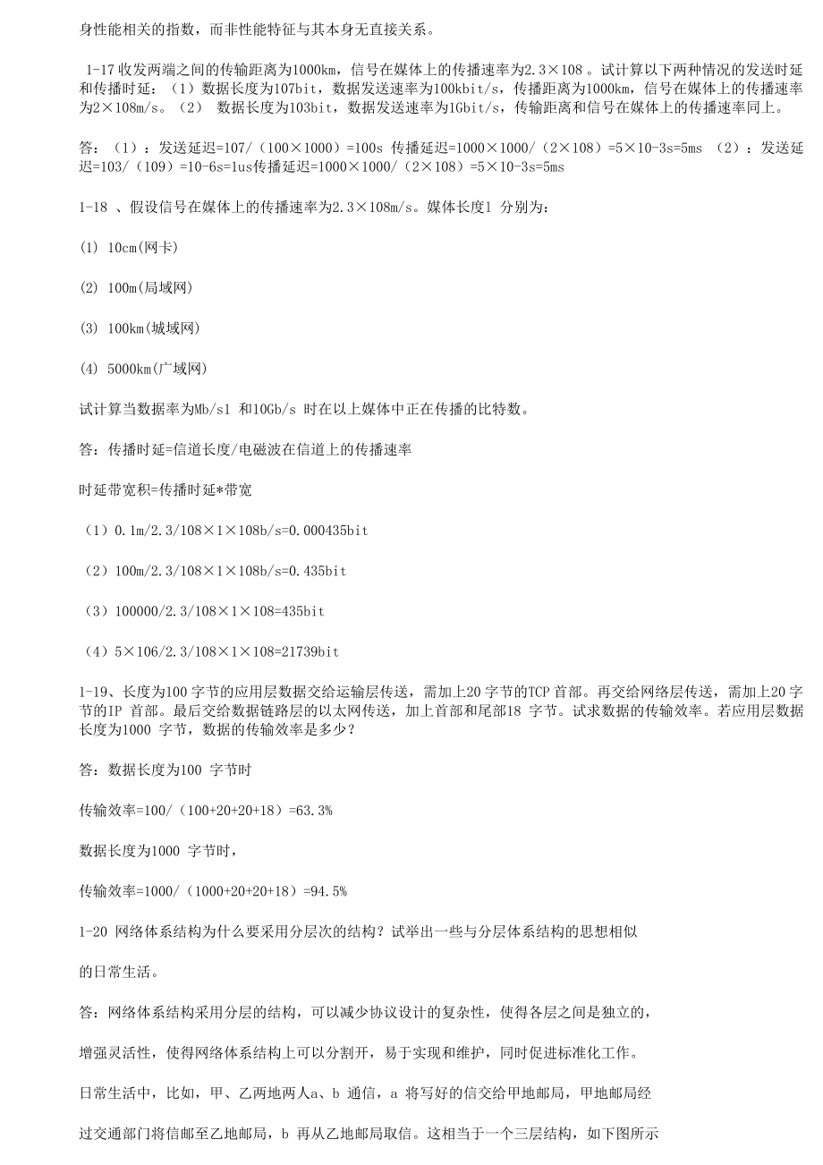 计算机网络答案第5版电子工业出版社谢希仁.doc