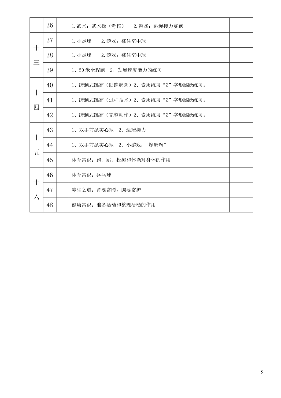 四年级上册体育与健康教案含教学计划及进度安排【表格+非表格两种形式】.doc