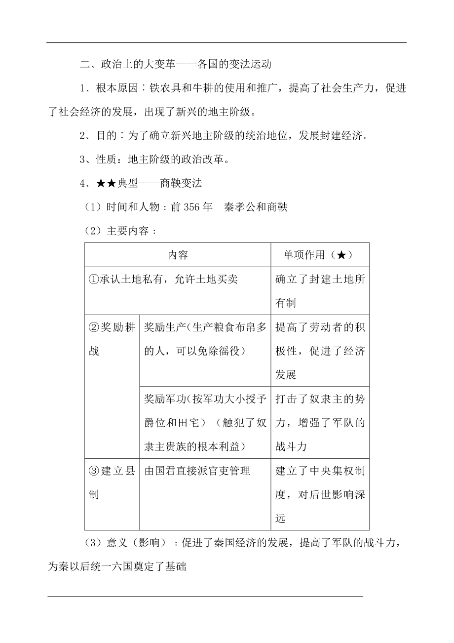 最新人教版初中历史知识点大全.doc