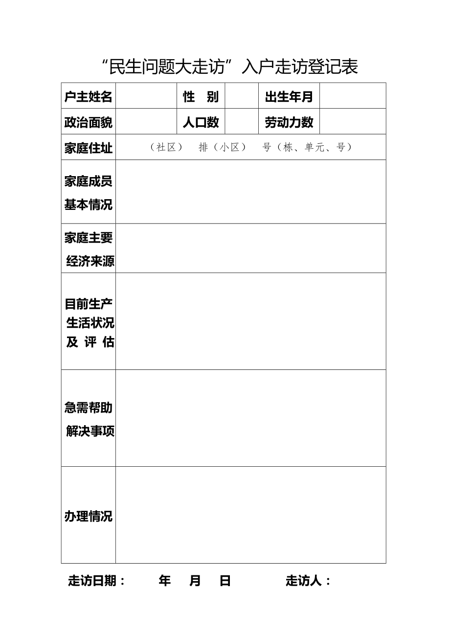 入户走访登记表(样表).doc