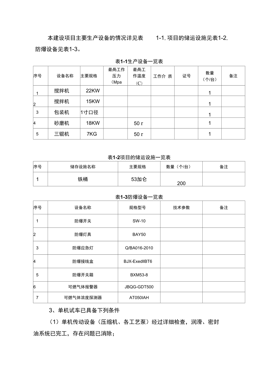 涂料生产企业试生产方案.doc