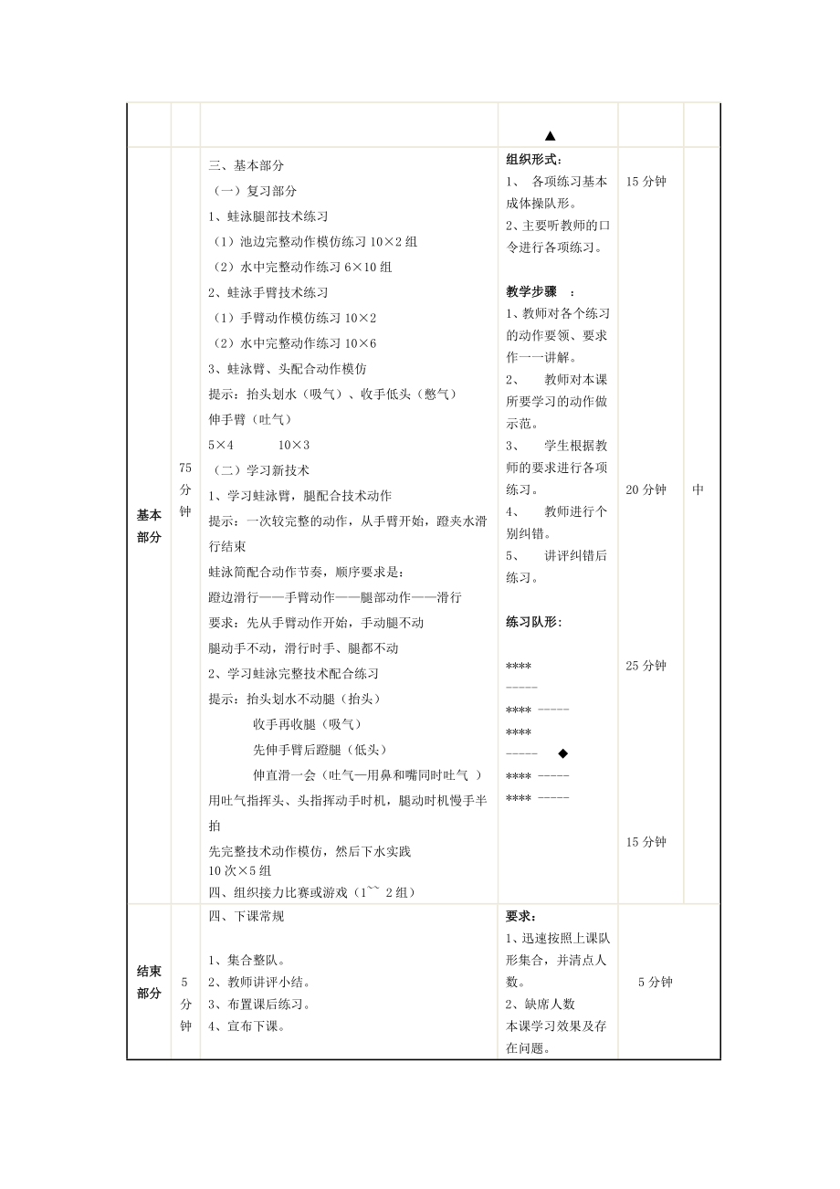 游泳实践——蛙泳配合.doc