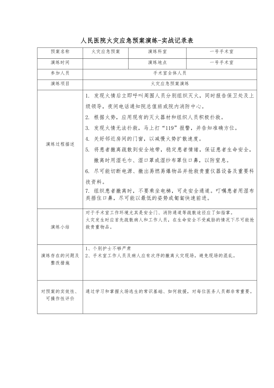 手术室应急预案预案演练.doc