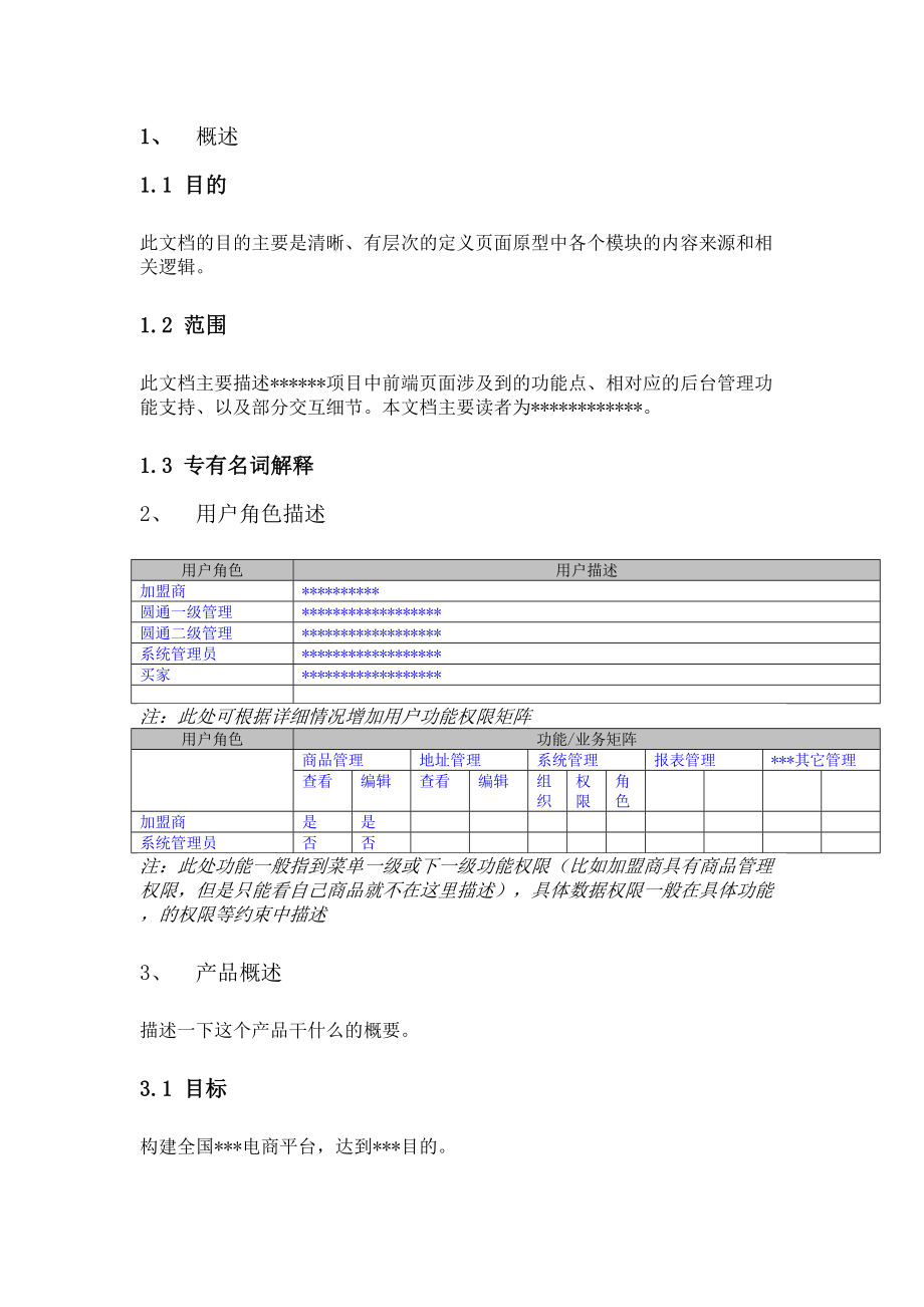 产品标准模板.doc