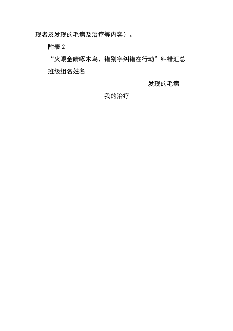 小学“火眼金睛啄木鸟、错别字纠错在行动”活动方案.doc