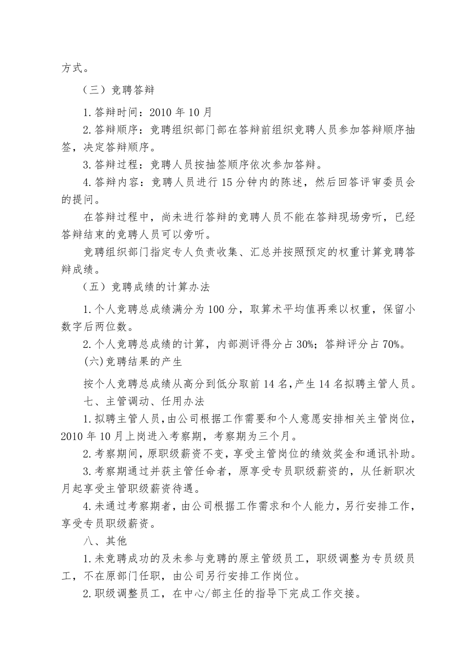 主管竞聘实施方案.doc