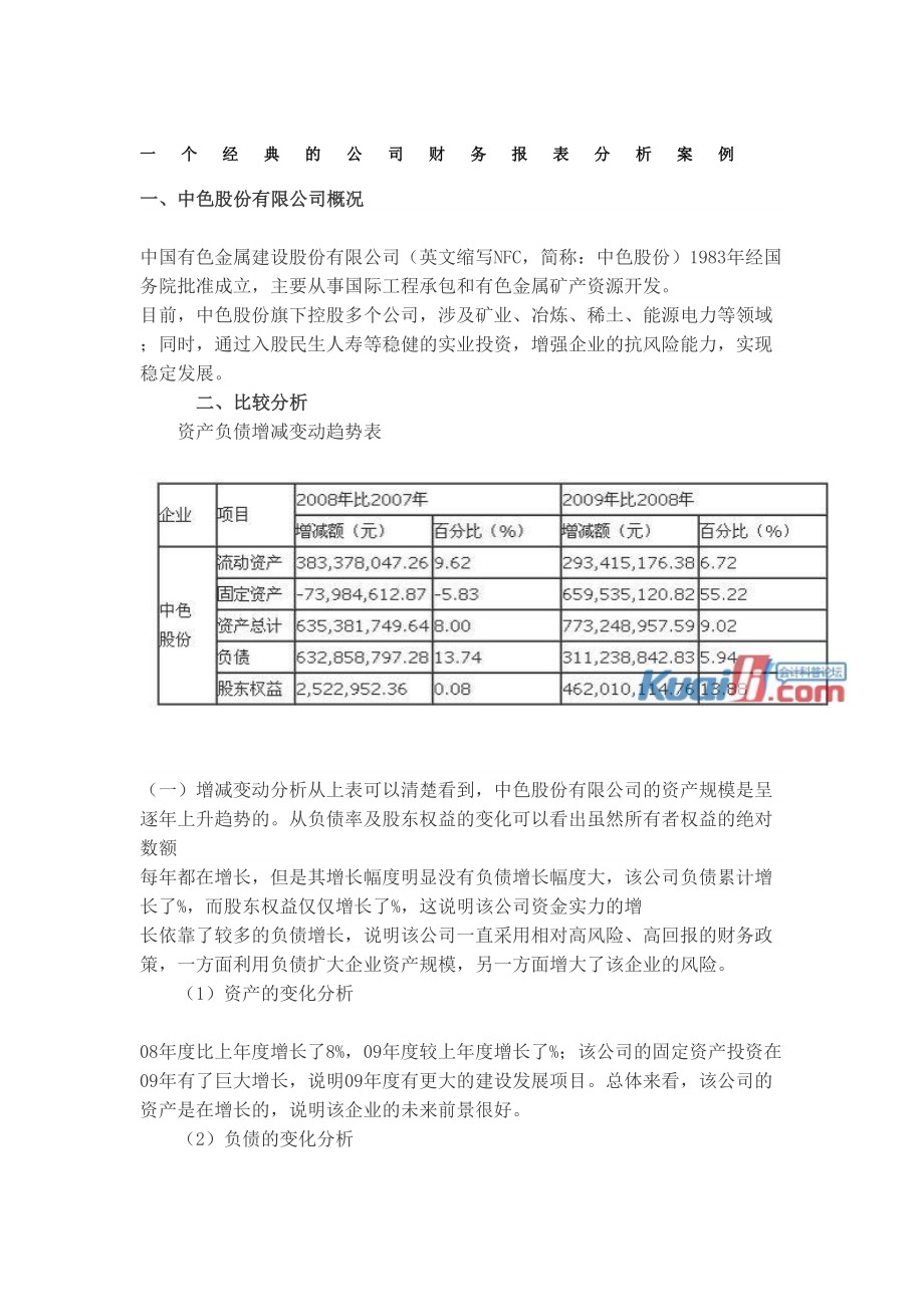 一个的公司财务报表分析案例.doc