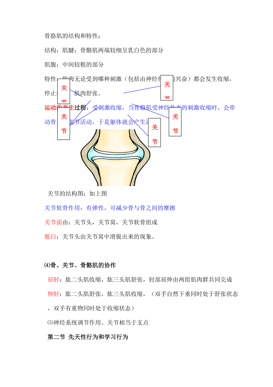 初二上册生物知识点总结归纳.doc