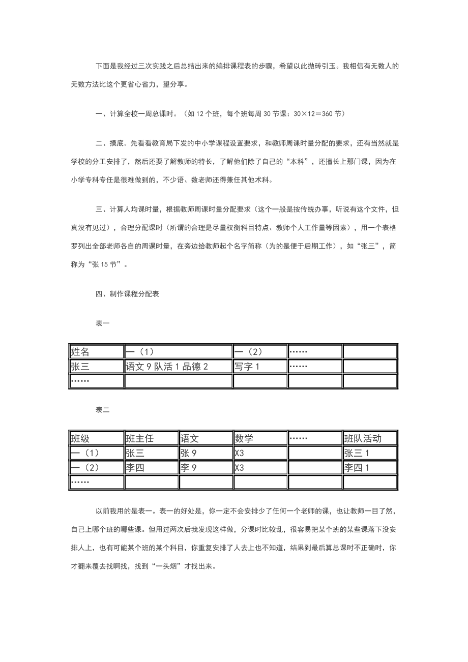 编排课程表的一点心得.doc