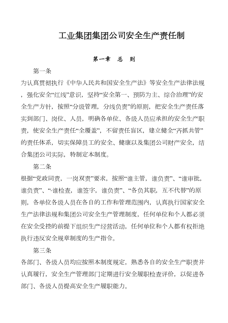 集团公司安全生产责任制管理办法.doc