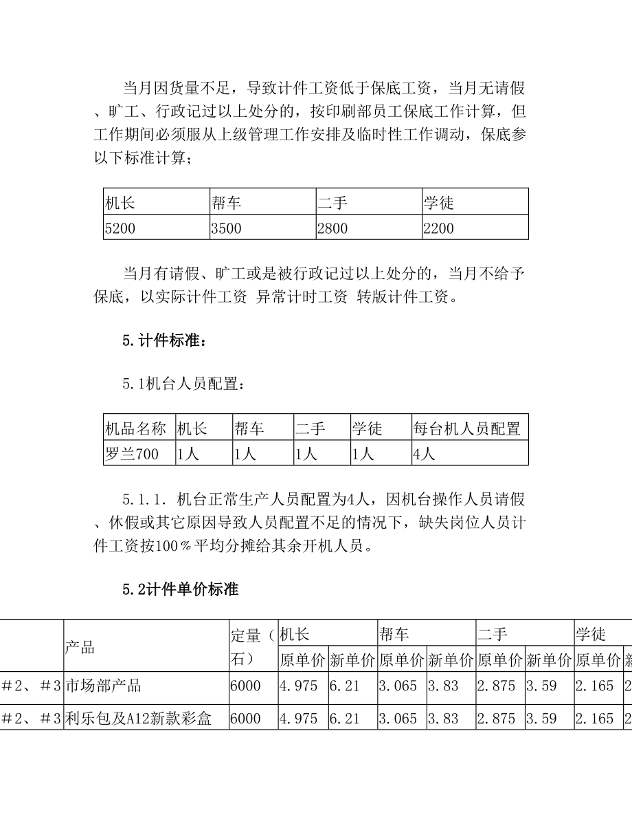 印刷部计件管理方案(1).doc