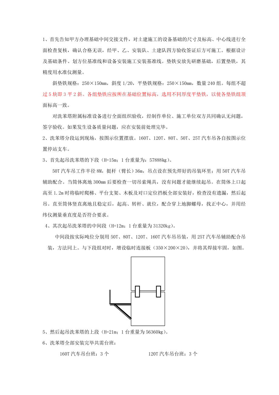 洗苯塔吊装方案.doc