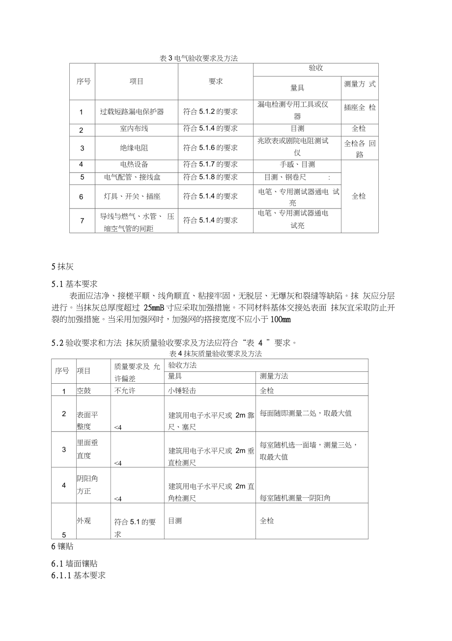 最新精装修工程质量验收标准.doc