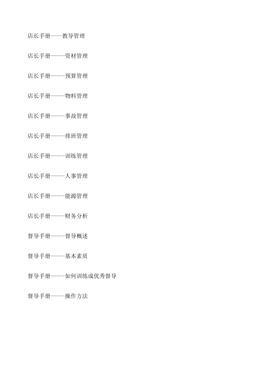 餐饮公司招商手册目录.doc