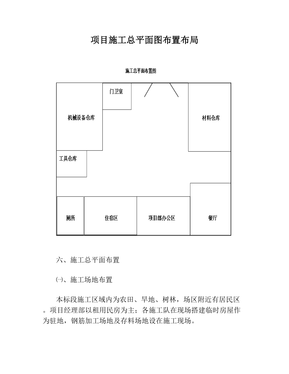 项目施工总平面图布置布局.doc