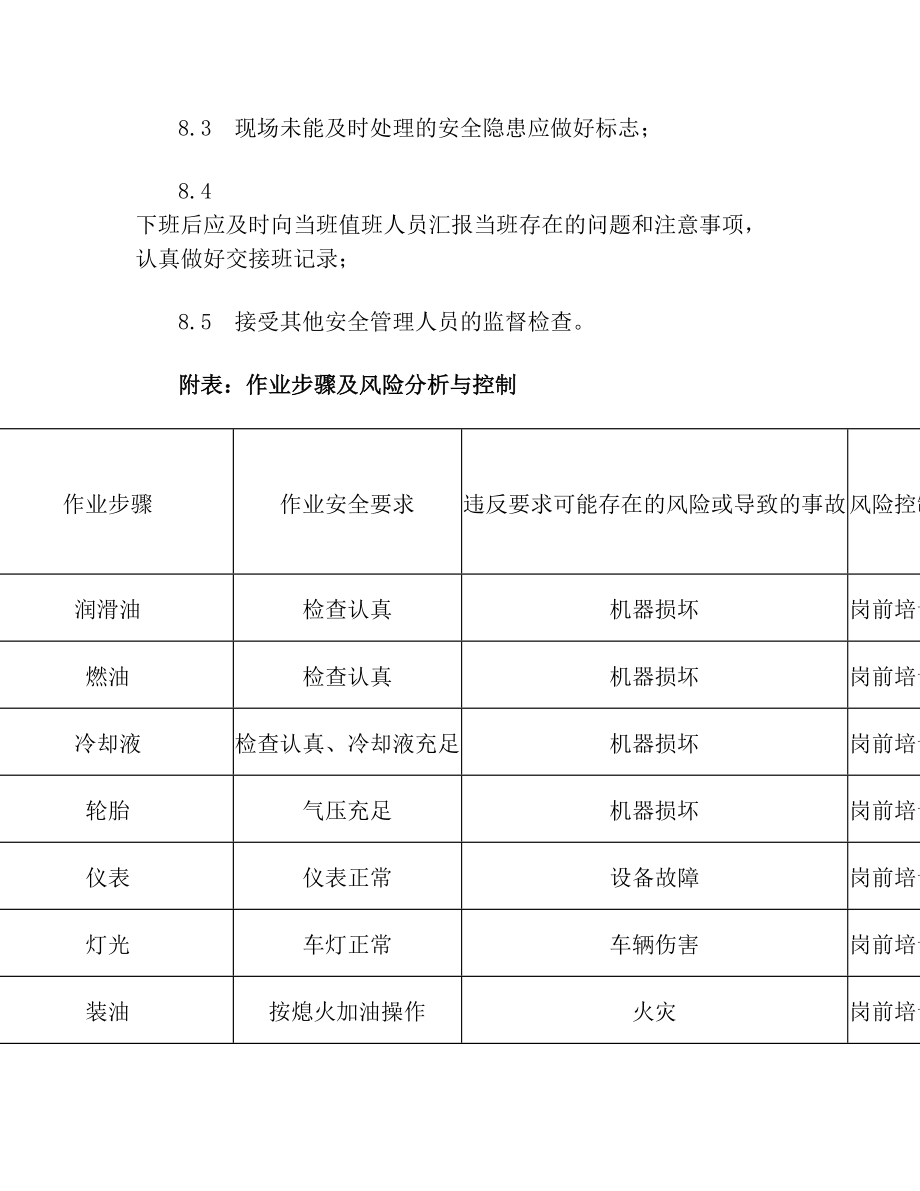 露天矿山装油加油作业指导书.doc