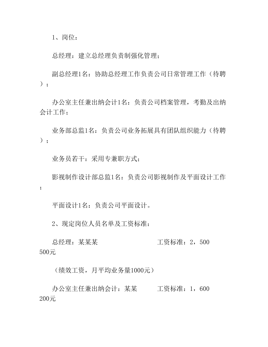 文化传媒公司运营方案.doc