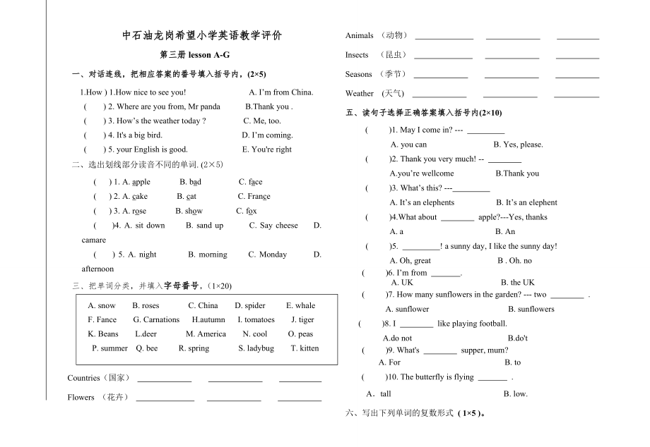 双面印刷试卷模版.doc