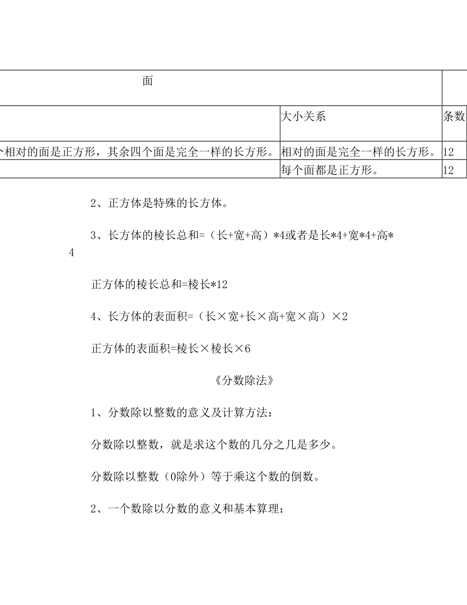 小学数学北师版五年级下册五下数学知识点.doc