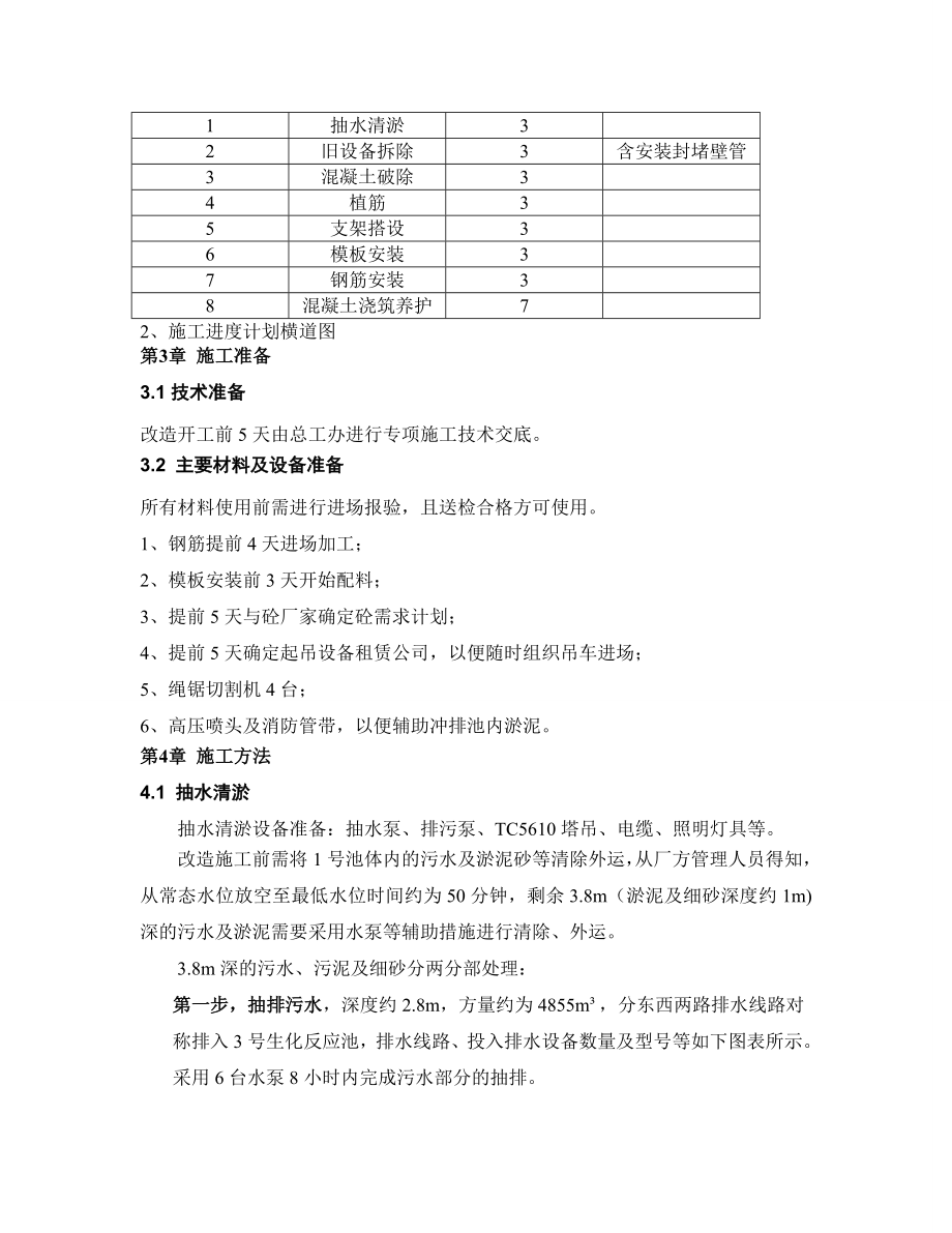 1号生化反应池土建改造施工方案.doc