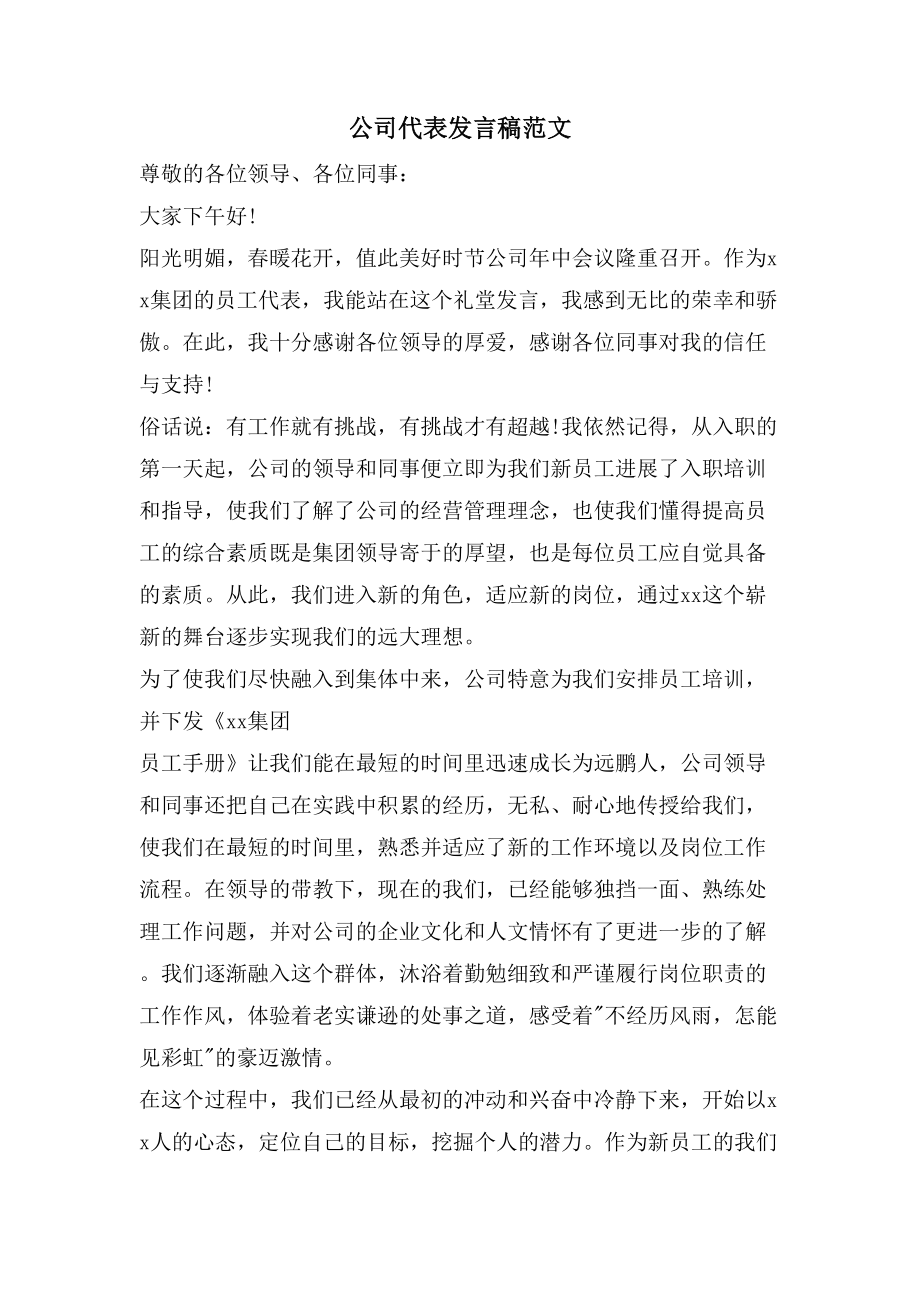 公司代表发言稿范文.doc