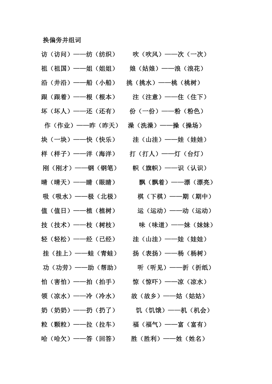 二年级上换偏旁组词.doc