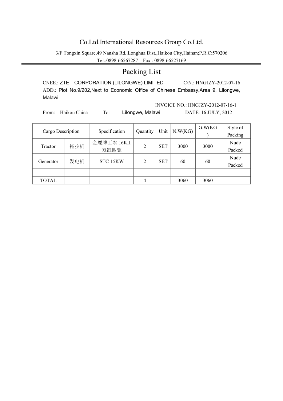 PACKINGLIST（装箱单）.doc