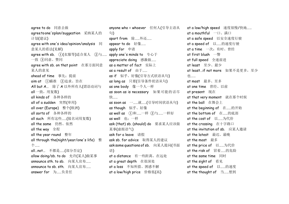 2010北京高考英语常用短语词组.doc