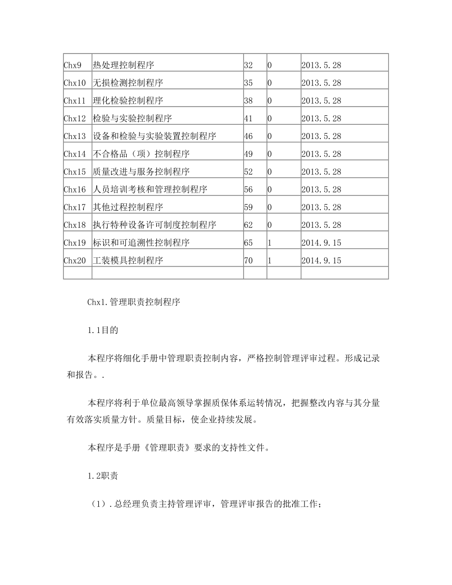 压力管道质量体系程序文件.doc