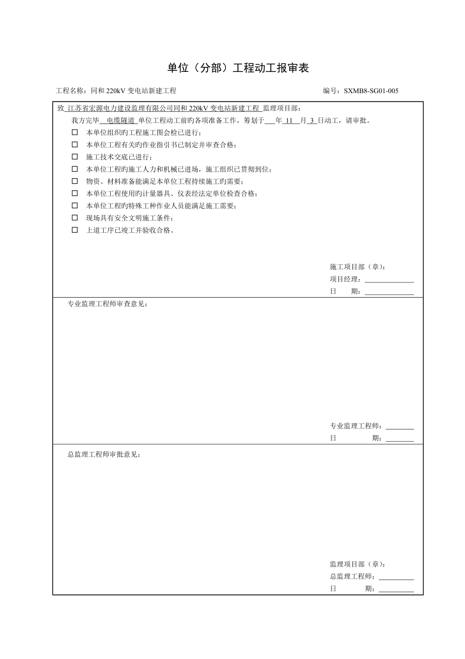 单位分部工程开工报审表.doc