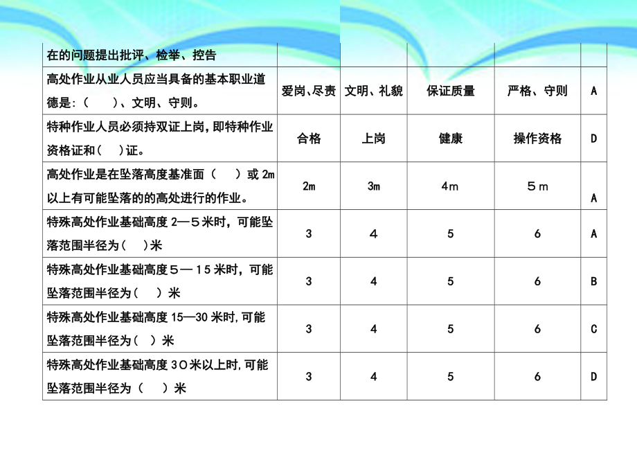 登高证题库选择题.doc