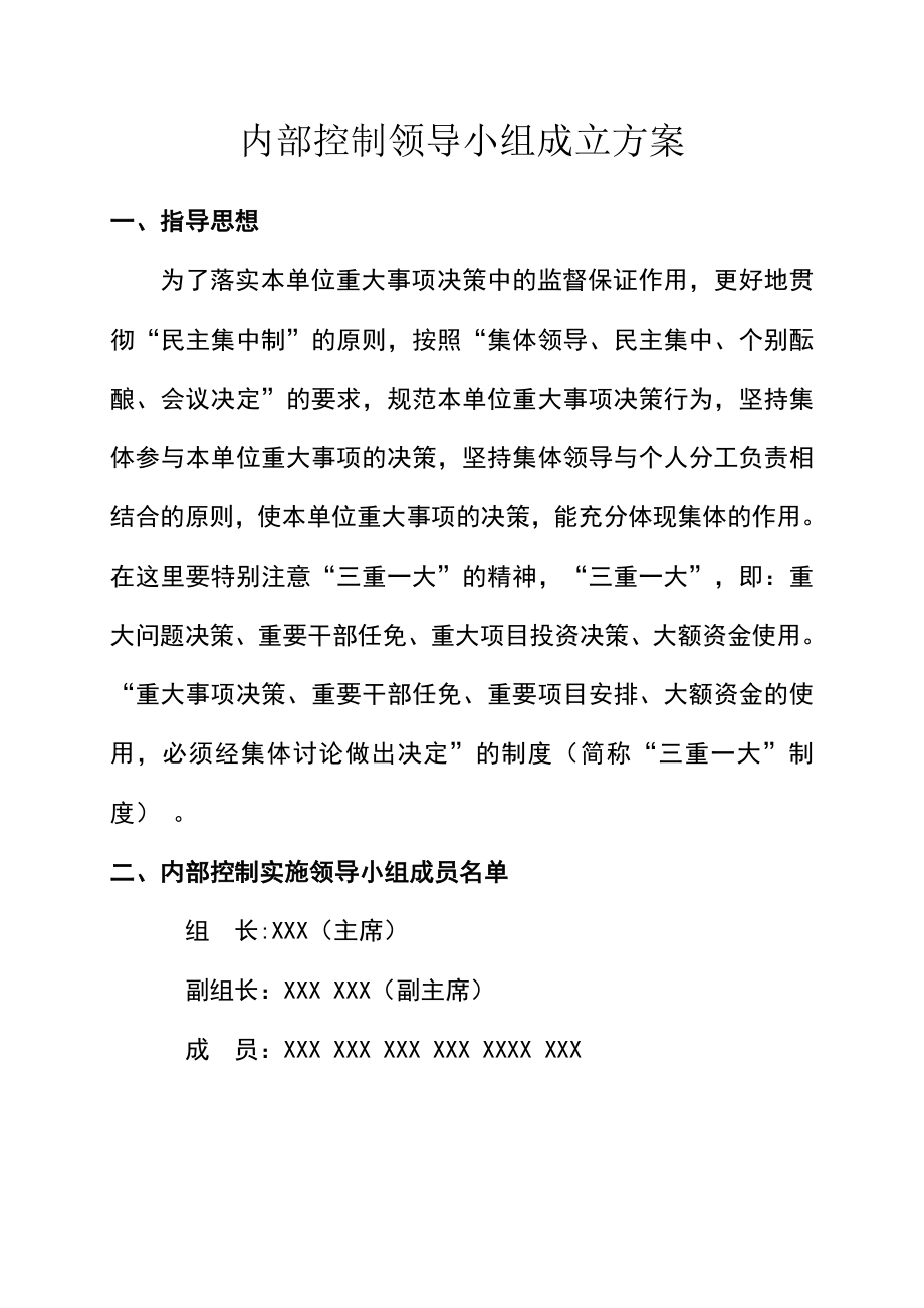 内部控制领导小组成立方案.doc