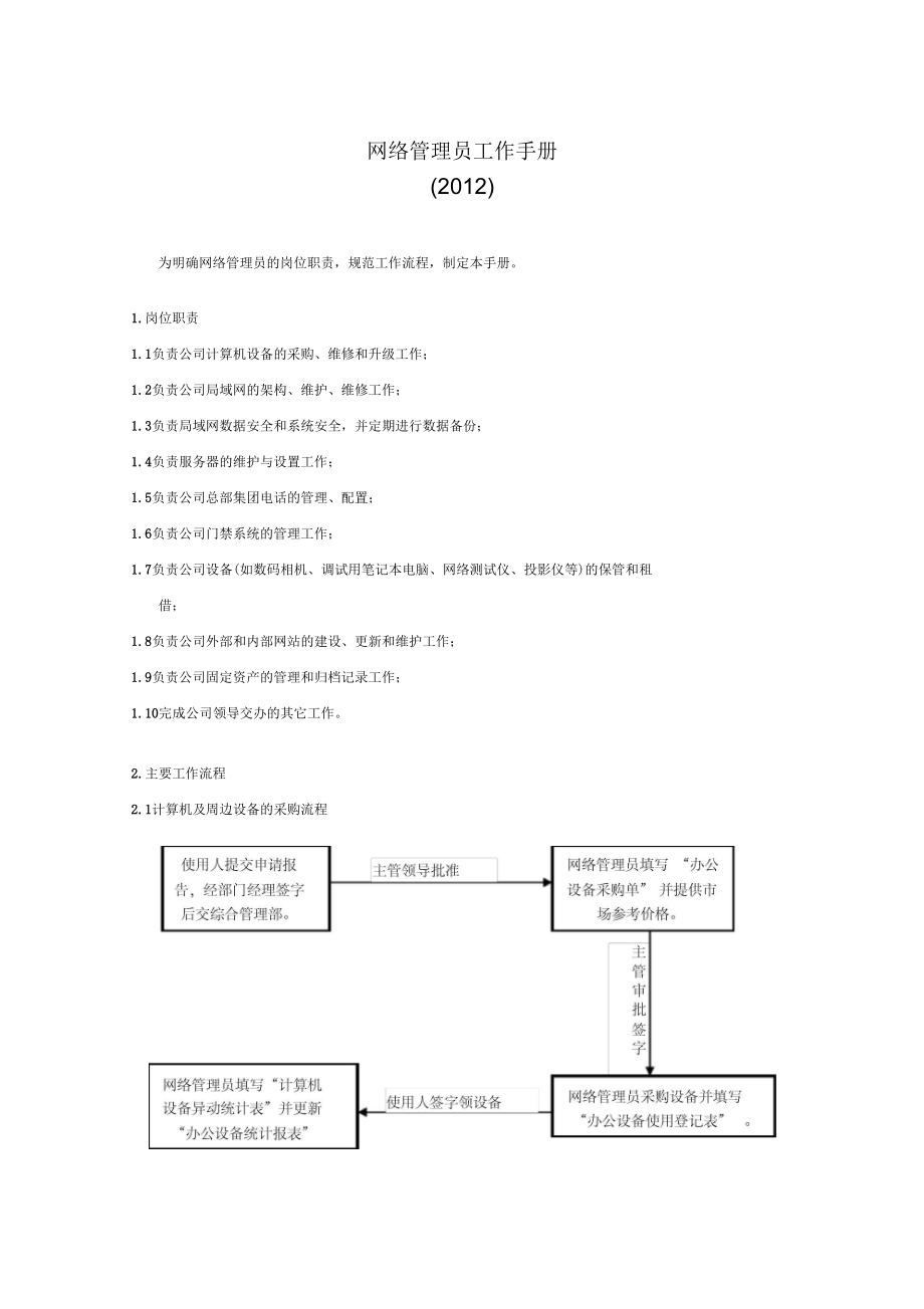 网络管理员工作手册.doc