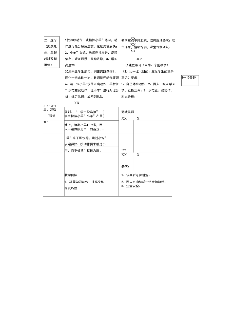 陪智学校特教体育运动与保健课教案.doc