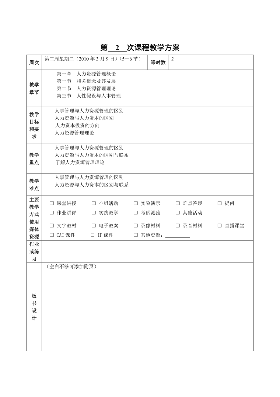 《人力资源管理》课程教案.doc